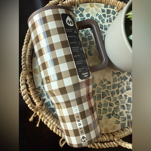 Hydrojug X ACTA 🥥 Coconut Gingham 🥥 40oz Traveler Tumbler